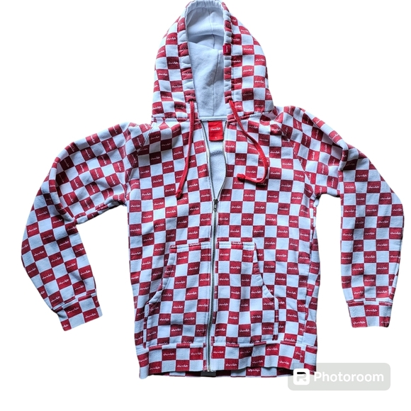Chocolate Other - Chocolate skateboards hoodie full zip Small red white checkered Y2K pock…